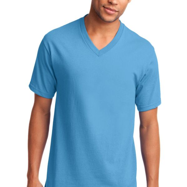 5.4 oz 100% Cotton V Neck T Shirt Thumbnail