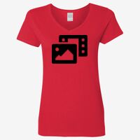 Ladies' Heavy Cotton™ V-Neck T-Shirt Thumbnail