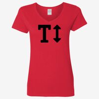 Ladies' Heavy Cotton™ V-Neck T-Shirt Thumbnail