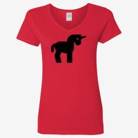 Ladies' Heavy Cotton™ V-Neck T-Shirt Thumbnail