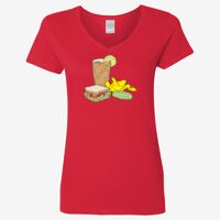 Ladies' Heavy Cotton™ V-Neck T-Shirt Thumbnail