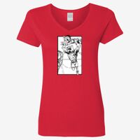 Ladies' Heavy Cotton™ V-Neck T-Shirt Thumbnail